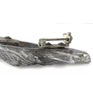 French Bulldog, Frenchie - brooch with a clip, holder for a start number, silver-plated dog show pin from the Art-Dog brand