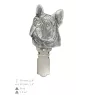 French Bulldog, Frenchie - brooch with a clip, holder for a start number, silver-plated dog show pin from the Art-Dog brand