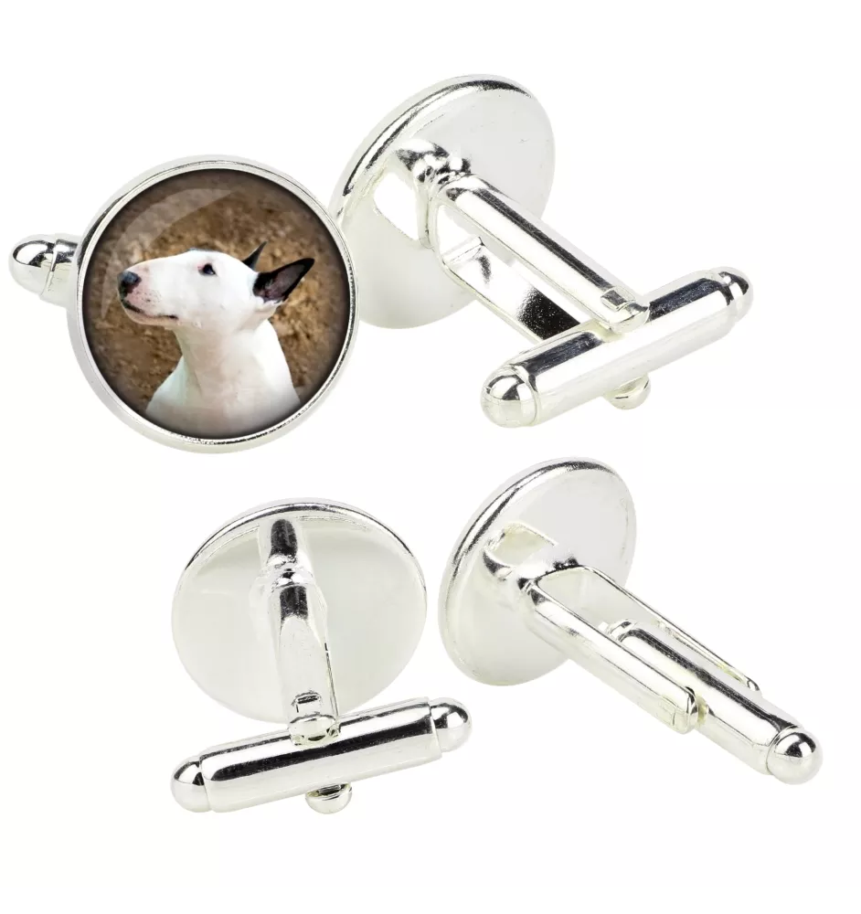 Bull Terrier - Boutons de manchette dans une boîte, bijoux faits à la main, produit de la marque Art-Dog