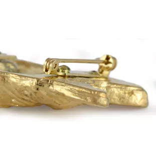 Französische Bulldogge - Brosche mit Clip, vergoldeter Startnummernhalter, elegante Hundeaustellungsnadel der Marke Art-Dog