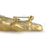 French Bulldog, Frenchie - brooch with a clip, gold-plated holder for a race number, elegant dog show pin from Art-Dog brand