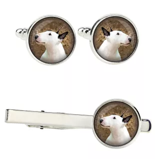 Bull Terrier, Bully - cufflinks and tie with your photo, a suit decoration, men's jewelry from the Art-Dog brand.