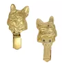 Bouledogue français - broche avec pince, support doré pour numéro de départ, cadeau pour exposition de chiens de la marque Art-Dog