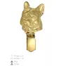 Bouledogue français - broche avec pince, support doré pour numéro de départ, cadeau pour exposition de chiens de la marque Art-Dog