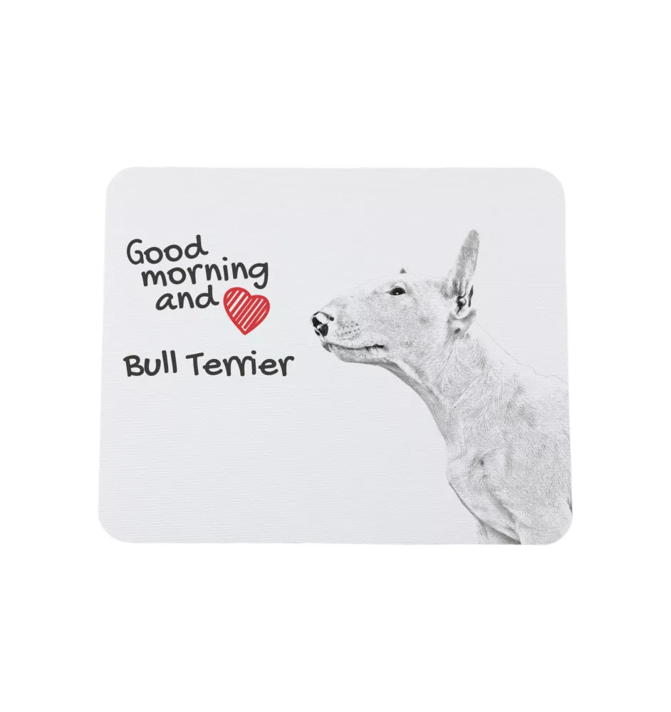 Bull Terrier, Bullterrier - Mauspad mit Druck, personalisiertes Mauspad mit Hund, einzigartiges Gadget für Büroangestellte von Art-Dog.