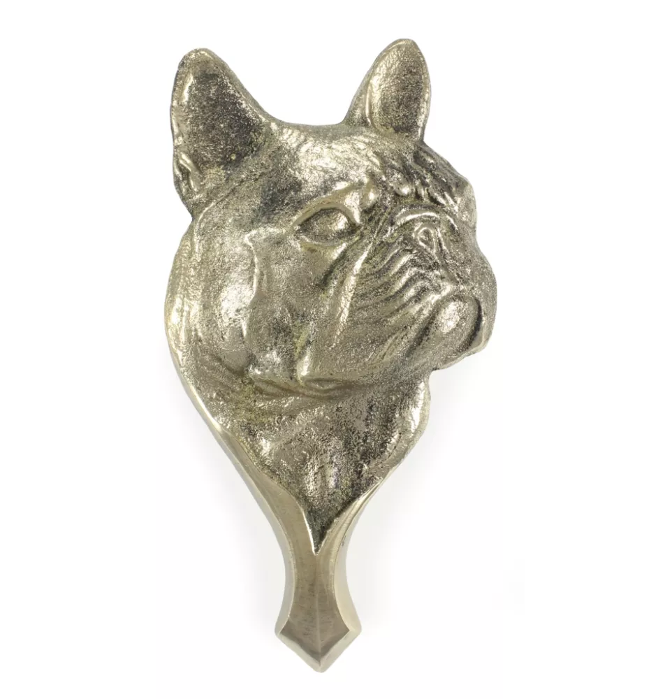 Französische Bulldogge - Türklopfer in Form eines Hundekopfes, Messing-Türklopfer, Retro-Dekoration an der Tür der Marke Art-Dog