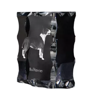 Bull Terrier, Bully - crystal with a picture of a dog, glass statuette with a picture, unique frame with a picture from Art-Dog brand