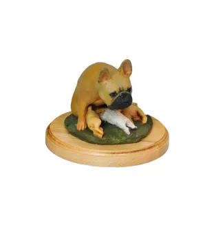 Bouledogue français I - figurine peinte, statue, sculpture, réalisée par l'artiste, marque Art-Dog