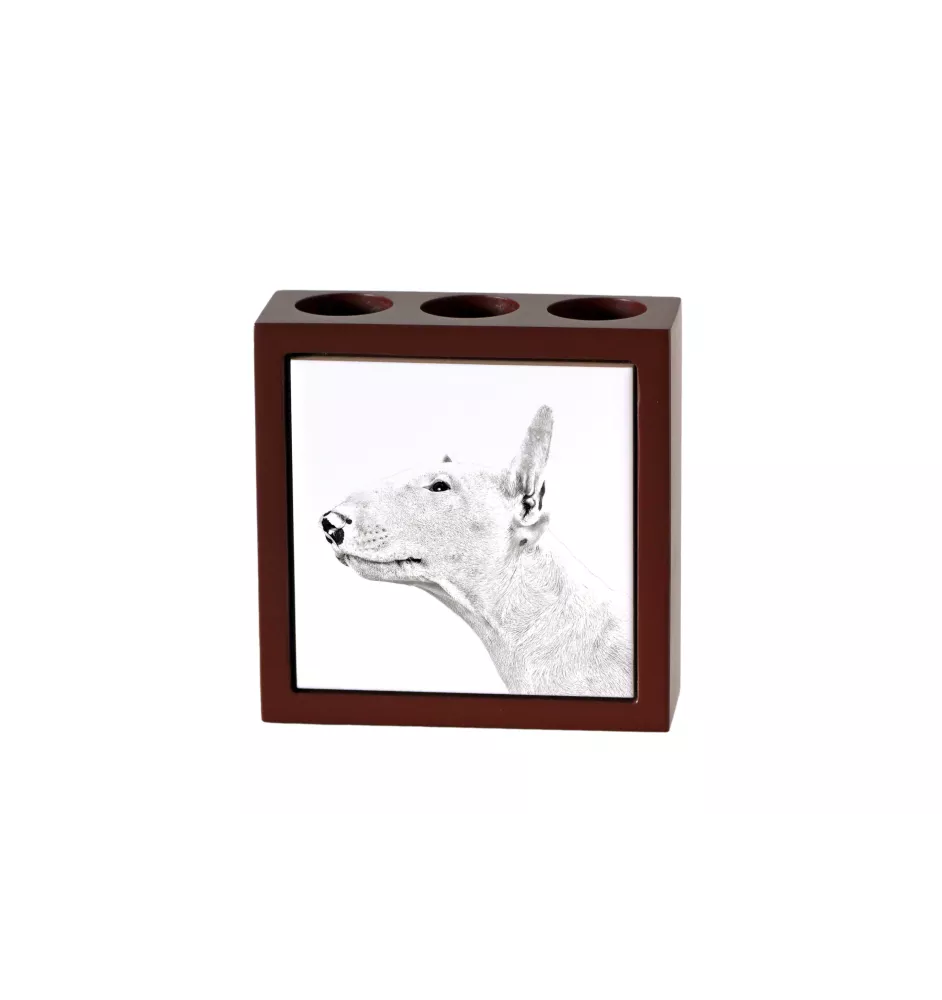 Bull Terrier, Bully - pen holder with a dog, desk organizer with a print, personalized desk decoration from the Art-Dog brand.