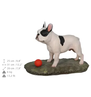 French Bulldog with ball - painted figurine, statue, figure, made by the artist, brand Art-Dog