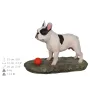 Bouledogue français avec balle - figurine peinte, statue, sculpture, réalisée par l'artiste, marque Art-Dog