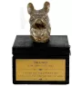 French Bulldog, Frenchie - an urn with an engraving and a sculpture of a dog, a handmade product by the Art-Dog brand.