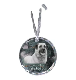 Berger d'Anatolie, Chien de Berger Kangal - boule de Noël en cristal avec une photo, photo de chien dans le cristal, décoration personnalisée pour sapin de Noël de la marque Art-Dog