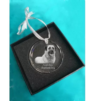 Anatolischer Hirtenhund - Kristallkugel mit Foto, Hundebild im Kristall, personalisierter Christbaumschmuck von Art-Dog.