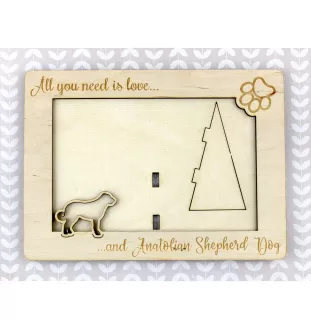 Anatolischer Hirtenhund - Fotorahmen, gravierter Holzrahmen, ein schönes Gadget für den Hundeliebhaber von Art-Dog