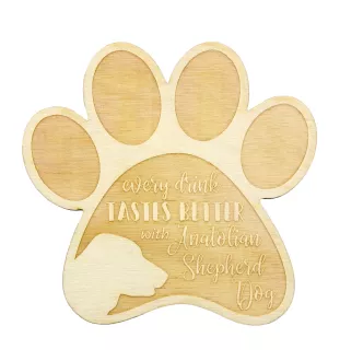 Anatolischer Hirtenhund - Tasse Untersetzer, graviert Untersetzer mit Hund, Geschenk für Hundeliebhaber von Art-Dog Marke