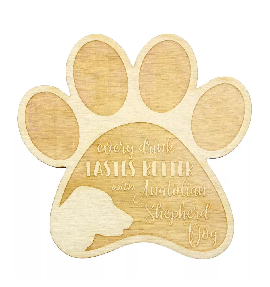 Anatolischer Hirtenhund - Tasse Untersetzer, graviert Untersetzer mit Hund, Geschenk für Hundeliebhaber von Art-Dog Marke