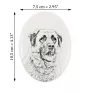 Anatolischer Hirtenhund - Gedenktafel mit einem Foto eines Hundes, Grabplatte mit Druck, personalisierte ovale Platte der Marke Art-Dog