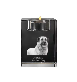 Anatolischer Hirtenhund - Kerzenhalter mit Hundefoto, Teelichthalter aus Kristall, personalisiertes Geschenk der Marke Art-Dog