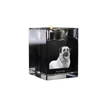 Anatolischer Hirtenhund - Kerzenhalter mit Hundefoto, Teelichthalter aus Kristall, personalisiertes Geschenk der Marke Art-Dog
