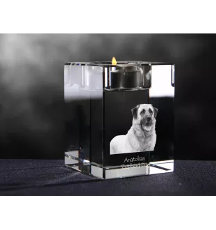 Anatolian świecznik kryształowy z psem Art-Dog