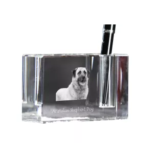 Anatolischer Hirtenhund - Stifthalter, Kristallorganizer mit Hundefoto, einzigartige Schreibtischdekoration der Marke Art-Dog