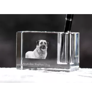 Anatolischer Hirtenhund - Stifthalter, Kristallorganizer mit Hundefoto, einzigartige Schreibtischdekoration der Marke Art-Dog