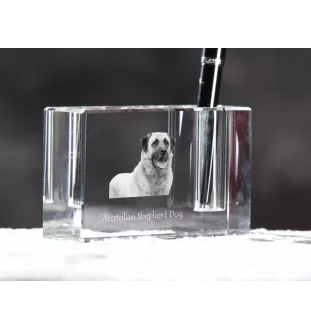 Berger d'Anatolie, Chien de Berger Kangal - Porte-stylos, organiseur en cristal avec photo de chien, décoration de bureau unique par la marque Art-Dog