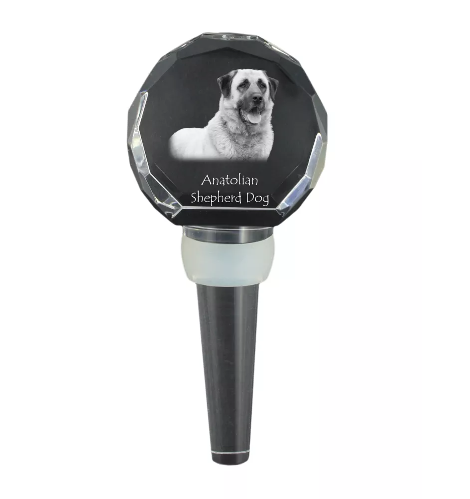 Anatolian Shepherd Dog, Turkish Kangal Dog - Crystal bottle stopper, unique wine stopper with photo, personalised gift for sommelier by Art-Dog brand