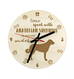 Anatolian Shepherd Dog, Turkish Kangal Dog - clock with a dog, wooden clock, wall clock for dog lovers, clock for desk and shelf, Art-Dog