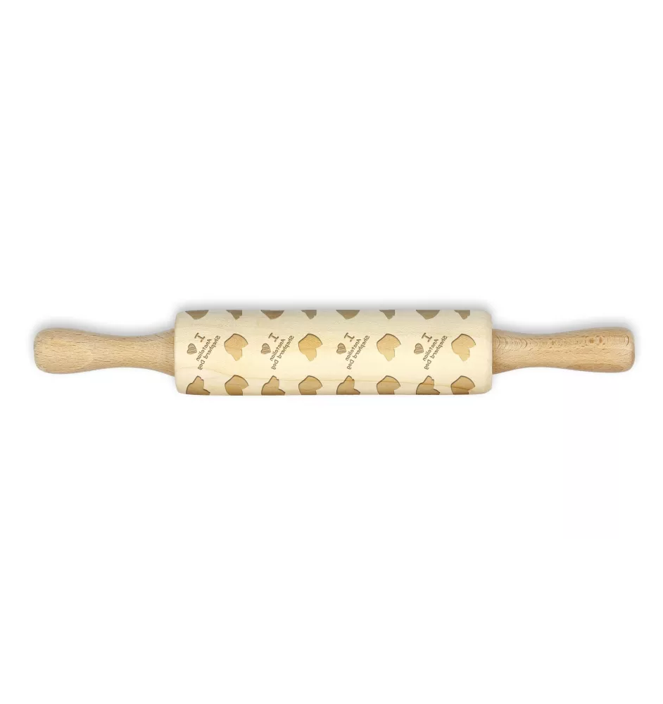 Anatolian Shepherd Dog, Turkish Kangal Dog - small rolling pin with a dog pattern, a rolling pin for children's dough, decorating ceramic clay by Art-Dog brand