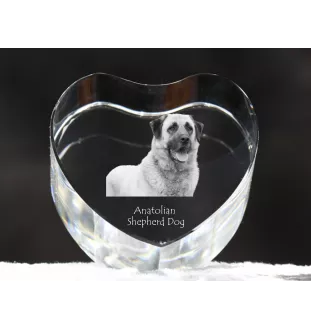 Anatolischer Hirtenhund - Hundebild im Kristall, Kristallherz, einzigartiger Bilderrahmen der Marke Art-Dog