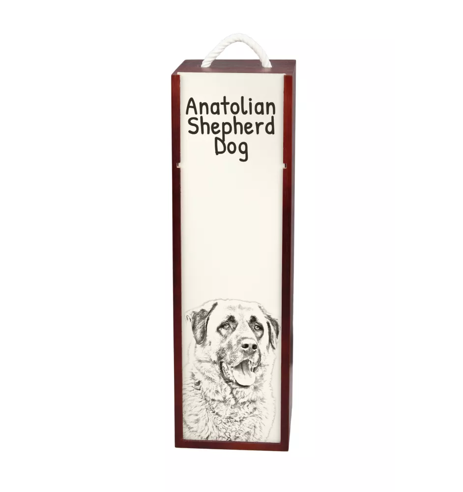 Berger d'Anatolie, Chien de Berger Kangal - boîte à vin avec chien, boîte à alcool avec graphisme, boîte cadeau personnalisée de la marque Art-Dog