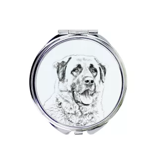 Berger d'Anatolie, Chien de Berger Kangal - miroir de poche avec chien, miroir personnalisé pour sac à main, miroir compact avec impression de la marque Art-Dog