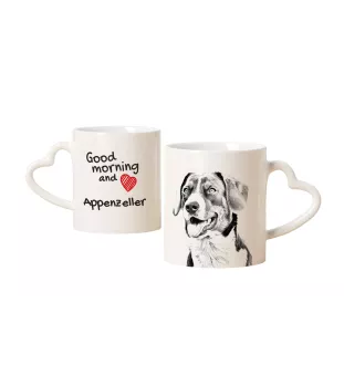 Appenzeller - Tasse mit Hund, entzückende Tasse mit herzförmigem Henkel, universelles Geschenk der Marke Art-Dog