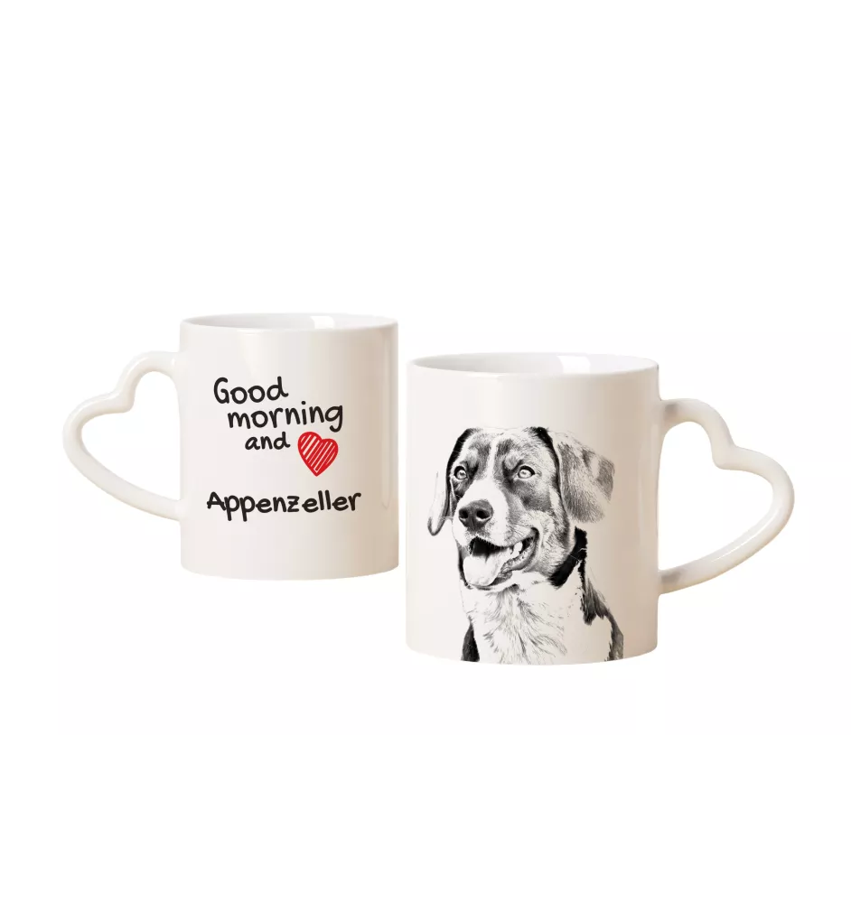 Appenzeller - Tasse mit Hund, entzückende Tasse mit herzförmigem Henkel, universelles Geschenk der Marke Art-Dog