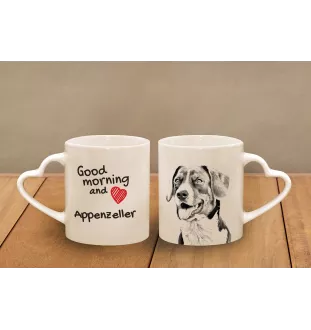 Appenzeller - Tasse mit Hund, entzückende Tasse mit herzförmigem Henkel, universelles Geschenk der Marke Art-Dog