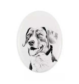 Bouvier Appenzellois, Bouvier de l'Appenzell - une plaque commémorative avec une photo de chien, une plaque funéraire avec une impression, une plaque ovale personnalisée de la marque Art-Dog