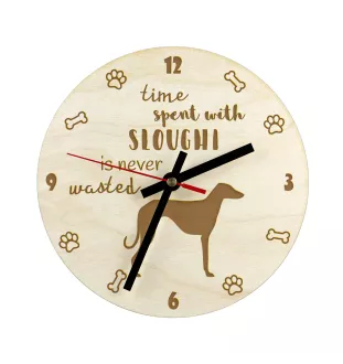 Sloughi, Arabischer Windhund, Nordafrikanischer Windhund - Uhr mit Hund, Holzuhr mit Gravur, personalisierte Uhr von Art-Dog