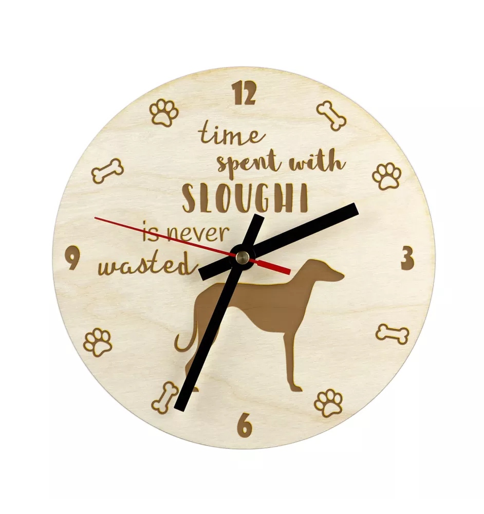 Sloughi, Arabischer Windhund, Nordafrikanischer Windhund - Uhr mit Hund, Holzuhr mit Gravur, personalisierte Uhr von Art-Dog