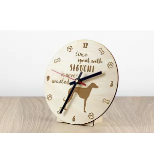 Sloughi, Arabischer Windhund, Nordafrikanischer Windhund - Hundeuhr, Holzuhr, Wanduhr für Hundefreunde, Tisch- und Regaluhr, Art-Dog