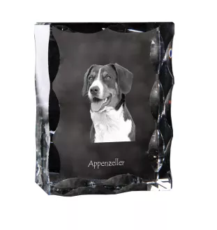 Appenzell Cattle Dog, Appenzeller Sennenhund - crystal with a picture of a dog, glass statuette with a picture, unique frame with a picture from Art-Dog brand