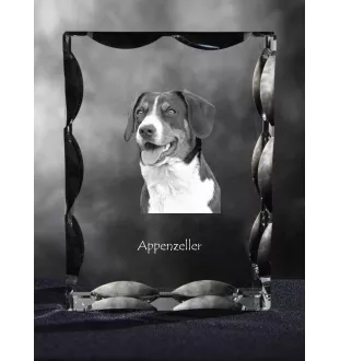 Appenzell Cattle Dog, Appenzeller Sennenhund - crystal with a picture of a dog, glass statuette with a picture, unique frame with a picture from Art-Dog brand