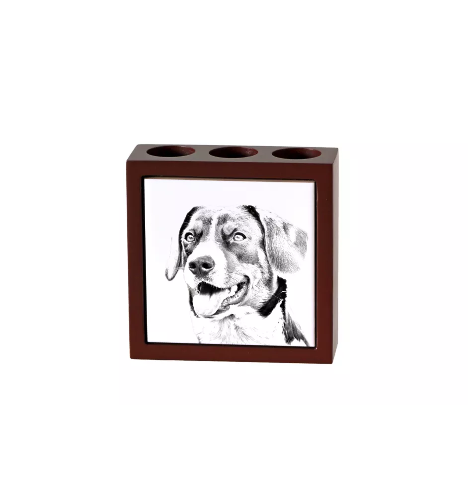 Appenzell Cattle Dog, Appenzeller Sennenhund - pen holder with a dog, desk organizer with a print, personalized desk decoration from the Art-Dog brand.