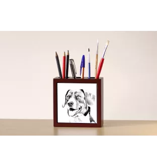 Appenzeller Sennenhund, Appenzellerhund - Stifthalter mit Hund, Schreibtischorganizer mit Aufdruck, personalisierte Schreibtischdekoration der Marke Art-Dog