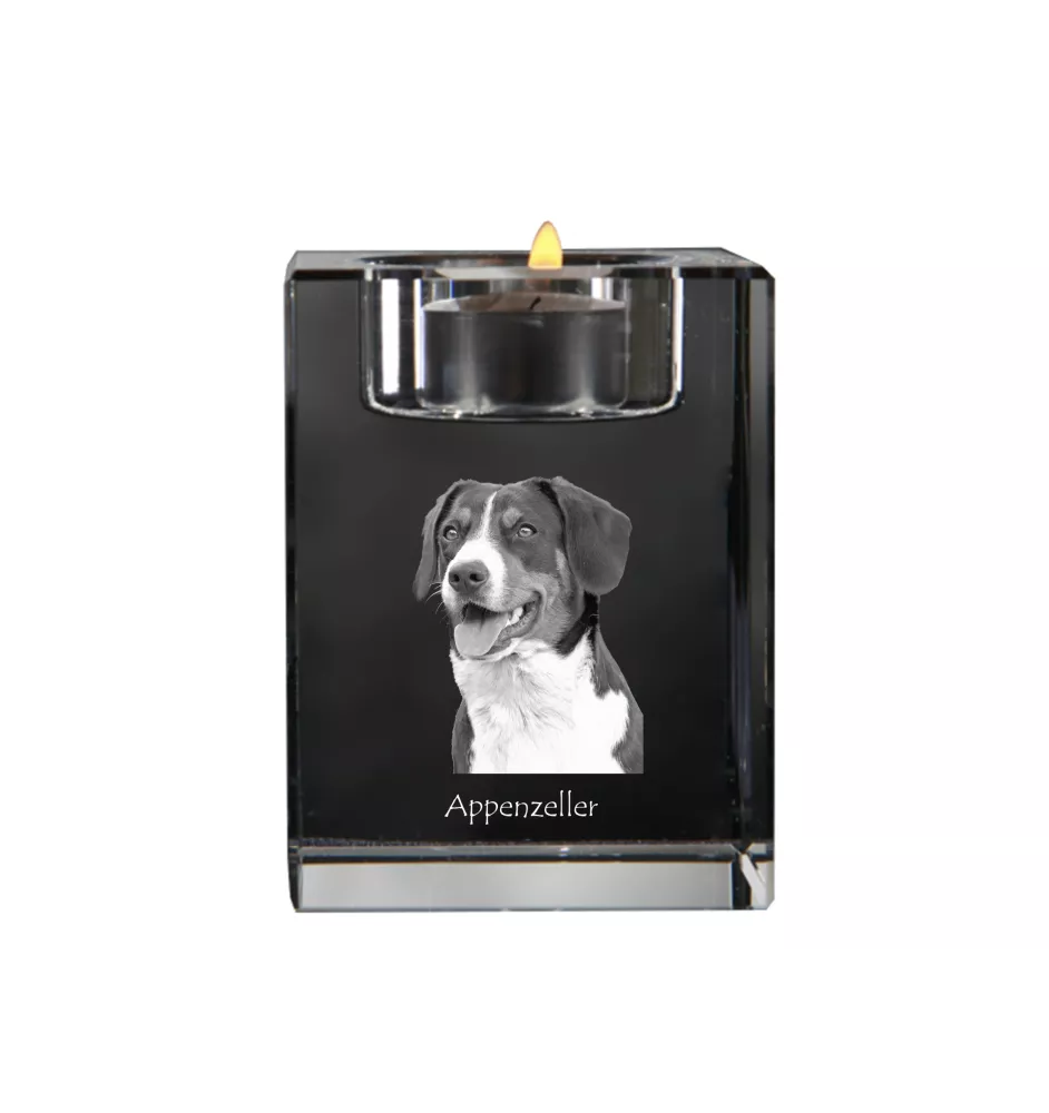 Appenzeller świecznik kryształowy z psem Art-Dog