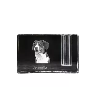 Appenzell Cattle Dog, Appenzeller Sennenhund - Pen stand, crystal organiser with dog photo, unique desk decoration by Art-Dog brand