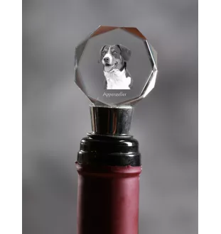 Appenzeller Sennenhund, Appenzellerhund - Flaschenverschluss, Weinverschluss aus Kristall mit Foto, personalisiertes Geschenk für Barkeeper der Marke Art-Dog