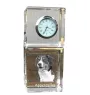 Bouvier Appenzellois, Bouvier de l'Appenzell - montre en cristal avec photo, photo de chien dans un cristal, horloge de bureau personnalisée de la marque Art-Dog