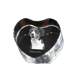 Bouvier Appenzellois, Bouvier de l'Appenzell - une photo de chien dans un cristal, un cœur en cristal, un cadre photo exceptionnel de la marque Art-Dog